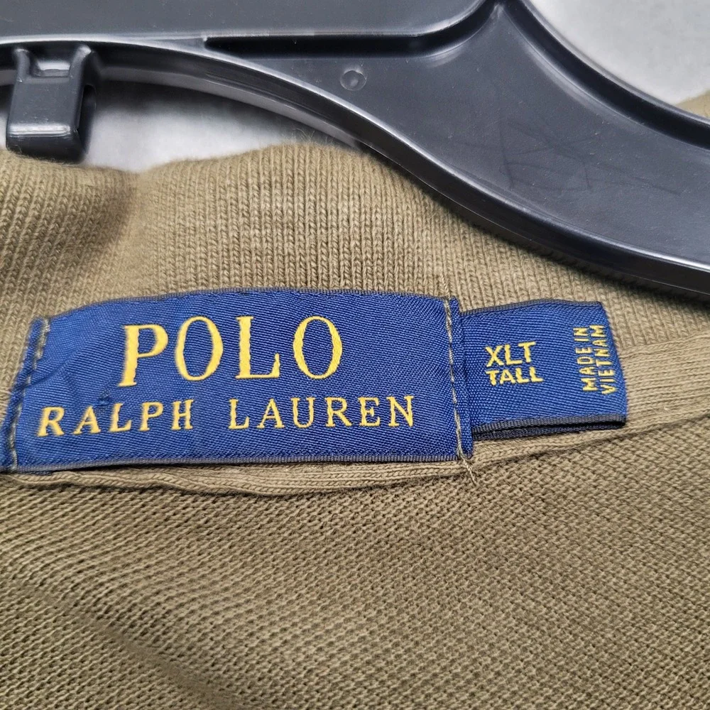 Polo Ralph Lauren Mens XLT Tall Olive Green Short Sleeve Pique Polo Shirt